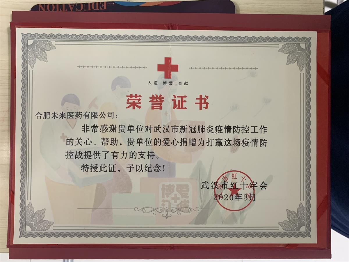 荣誉证书（武汉市红十字会）(1)